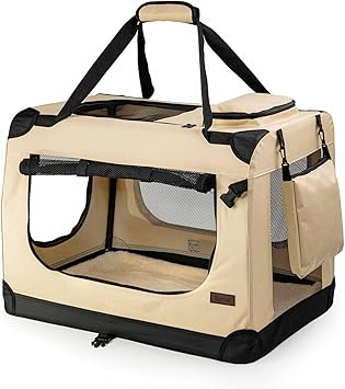 lionto by dibea Trasportino per cani, pieghevole, borsa per piccoli animali, misura (L), 70 x 52 x 50 cm, beige