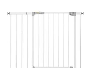 Hauck Open N Stop KD cancelletto per porte / cancelletto per scale / 96 - 101 cm / senza foratura / espandibile con prolunghe da 9 cm e 21 cm a 122 cm / combinabile con perni a Y / metallo / girevole su entrambi i lati / bianco