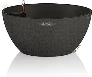 vaso LECHUZA CUBETO Stone 40 grafite nera 13842 Ø 40 x 18,3 cm (usata in esposizione)