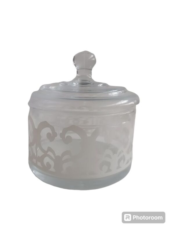 barattolo scatola vetro c/cupola ring d14 chateau blanc linea egizia
