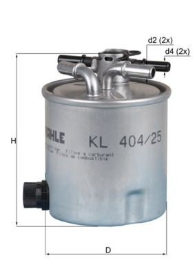 MAHLE ORIGINAL KL 404/25 Filtro carburante Dacia Logan