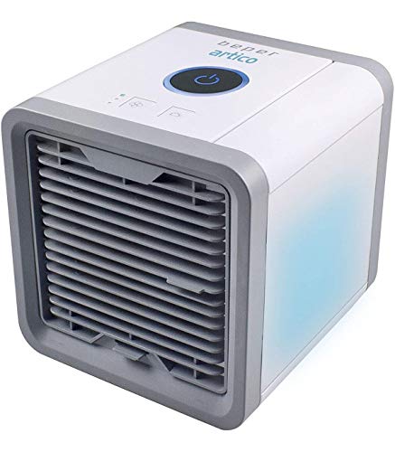 Mini Raffrescatore Da Tavolo, Umidificatore, Climatizzatore Personale Portatile, Cavo USB, 3 Velocità, 7 Luci Led Cromoterapia, Mini Air Cooler