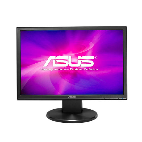 ASUS VW193 SCHERMO MONITOR LCD DISPLAY 19" 16:9 WIDE PC VGA COMPUTER FISSO DVR USATO con graffi