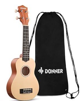 Donner Ukulele Soprano per Principiante Adulto Ukulele Kit da 21 Pollici con Custodia Tracolla