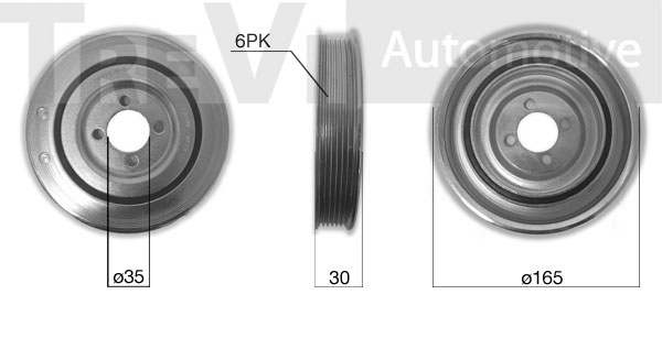 SK SK893600 PULEGGIA SMORZ.OPEL-FIAT 1.3M.Jet OE 55200498 — FIAT / LANCIA