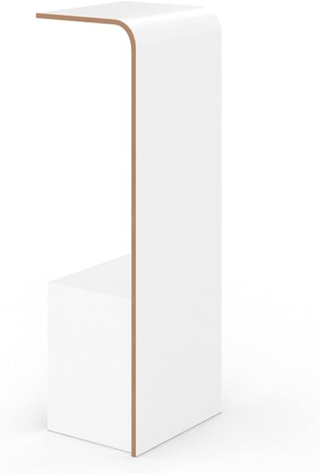 Tojo fon I Console da parete per telefono 31 x 25 x 85 cm I Mensola da parete bianca I Mensola da parete moderna per telefono Laccata bianca (sbeccata, piccoli difetti - usata in esposizione)