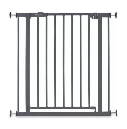 Protezione per porta per cancelletto hauck Open N Stop 2, per larghezze 75-80 cm, nessuna perforazione, apertura con una sola mano su entrambi i lati, meccanismo di chiusura manuale, metallo (grigio scuro) (USATO SOLO PER ESPOSIZIONE)