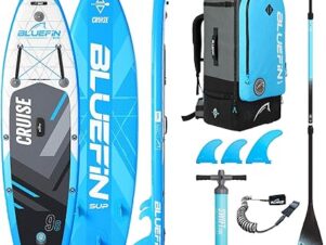 Set tavola SUP Bluefin Cruise | Tavola Stand Up Paddle Gonfiabile | 6 pollici di spessore | Pagaia in fibra di vetro | Sedile per kayak | Accessori completi (PARI AL NUOVO RESO AMAZON)