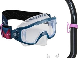 US Divers |Combo di snorkeling Avila per bambini da 4+ | Maschera e boccaglio Navy Blue Blue