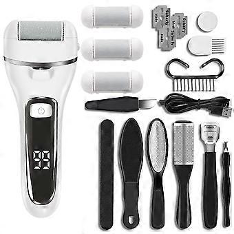 ELECTRIC CALLUS REMOVER KIT 21 accessori Pedicure Elettrico Professionale Piedi Calli Talloni Screpolati Lima Elettrica per Piedi Ricaricabile Lima per Piedi Elettrica