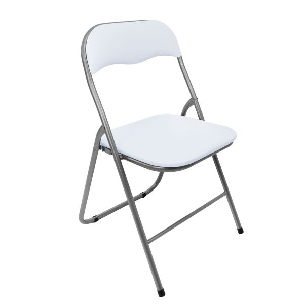 Sedia pieghevole imbottita metallo bianca (PARI AL NUOVO)