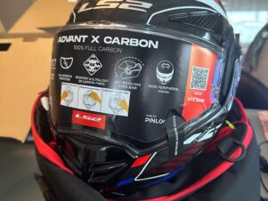 LS2, Casco Moto  pari al nuovo mai usato  Modulare ADVANT X CARBON FUTURE Gloss White Blue Red,XXL